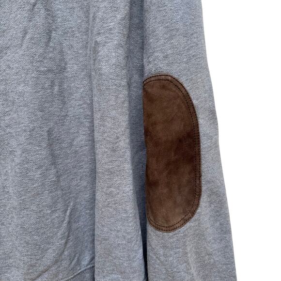 Polo Ralph Lauren Gray Shawl Collar Sweatshirt XL Elbow Patch Pullover - Picture 6 of 7